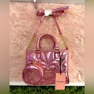 Juicy Couture Pink Tote Bag with Gold Accents